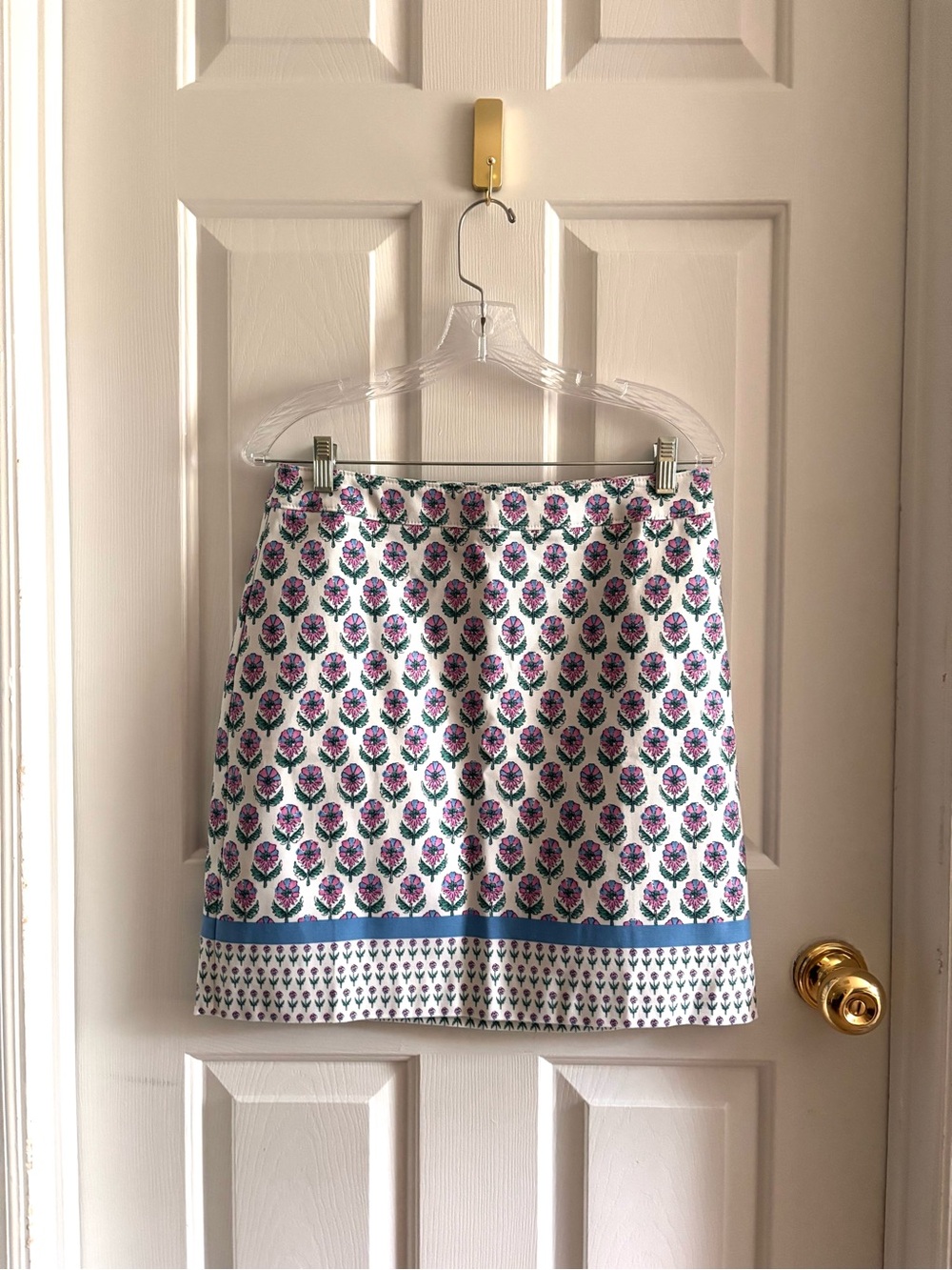 Talbots Floral Block Print Mini Skirt Size 4 Preppy Cottagecore Spring